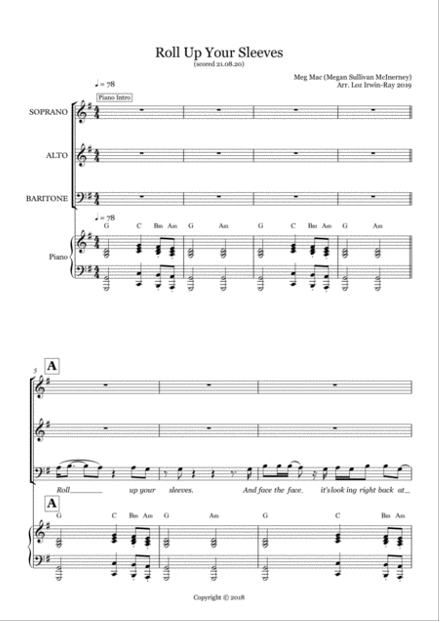 Roll Up Your Sleeves 3-Part scores gallery preview page 1