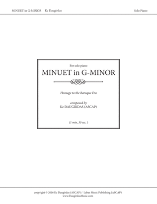 Minuet in G-minor - Baroque-style minuet [solo piano]