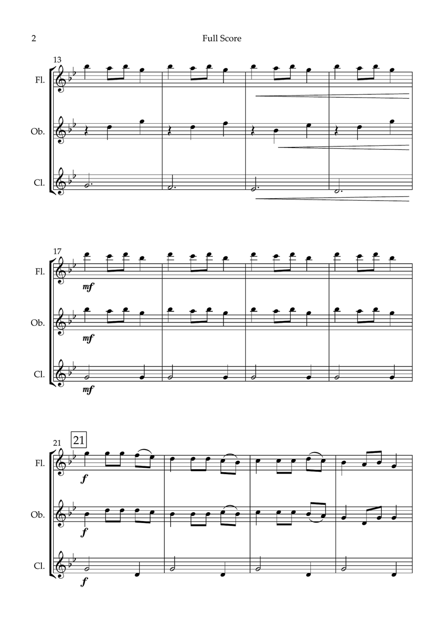 Carol of the Bells (Christmas Song) for Woodwind Trio Woodwind Trio scores gallery preview page 2