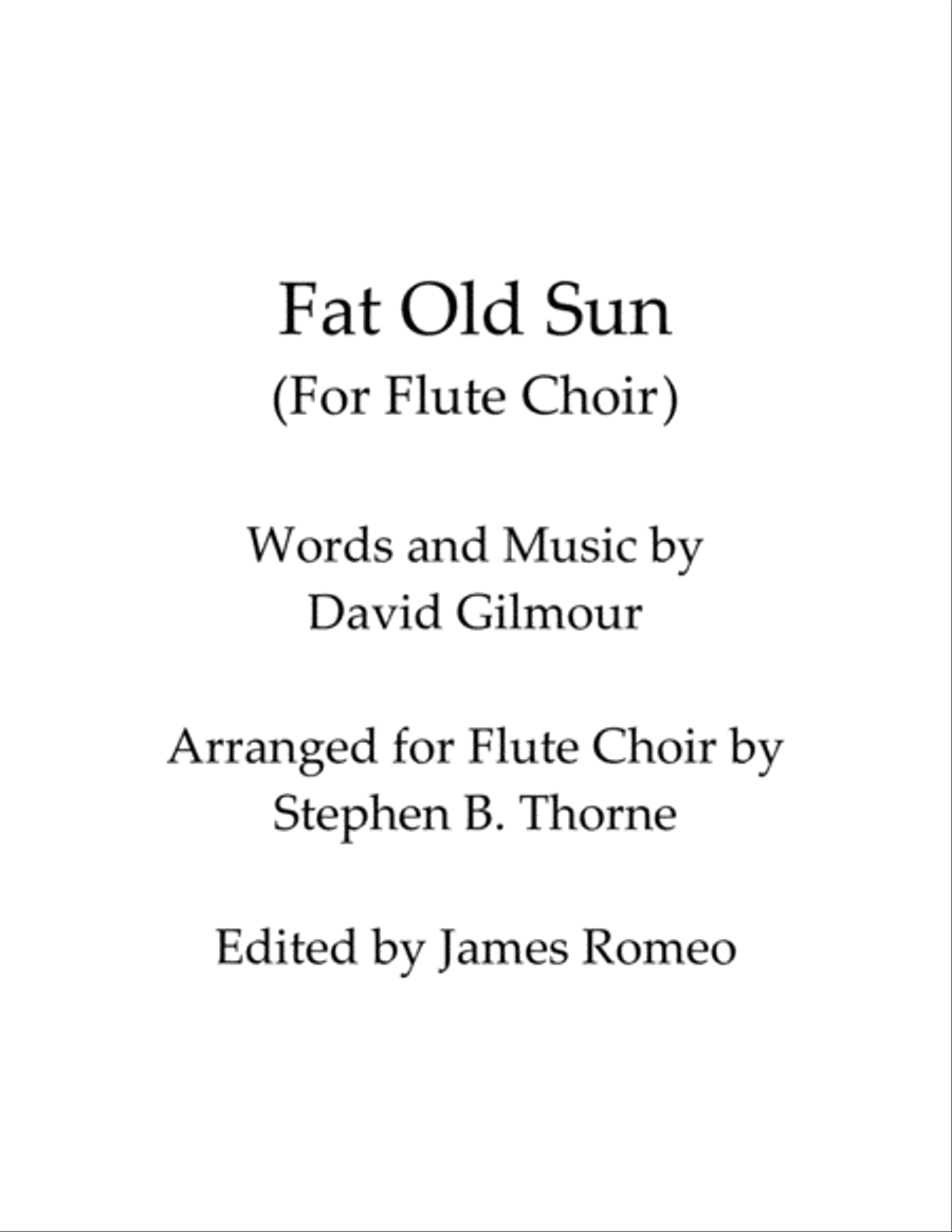 Fat Old Sun Flute Solo scores gallery preview page 1