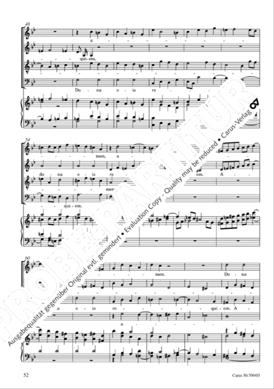Requiem in E flat major 4-Part scores gallery preview page 53