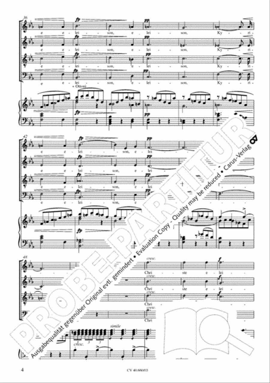 Mass in E flat major (Messe in Es) SATTB scores gallery preview page 5