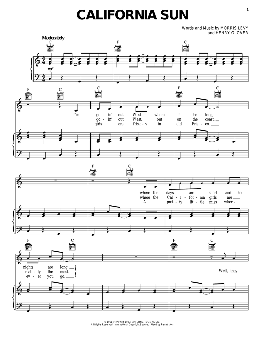 California Sun Acoustic Guitar scores gallery preview page 1