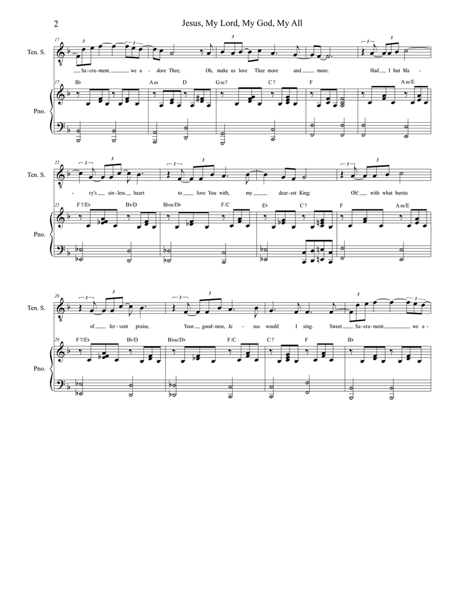 Jesus, My Lord, My God, My All (Solo and SATB) 4-Part scores gallery preview page 3