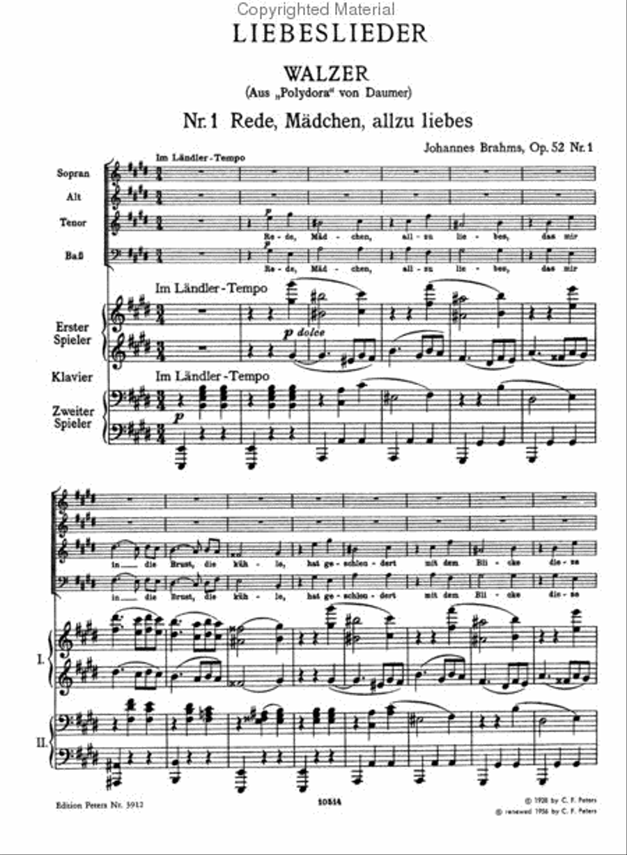 Quartets: Liebeslieder And New Liebeslieder Waltzes 4-Part scores gallery preview page 3