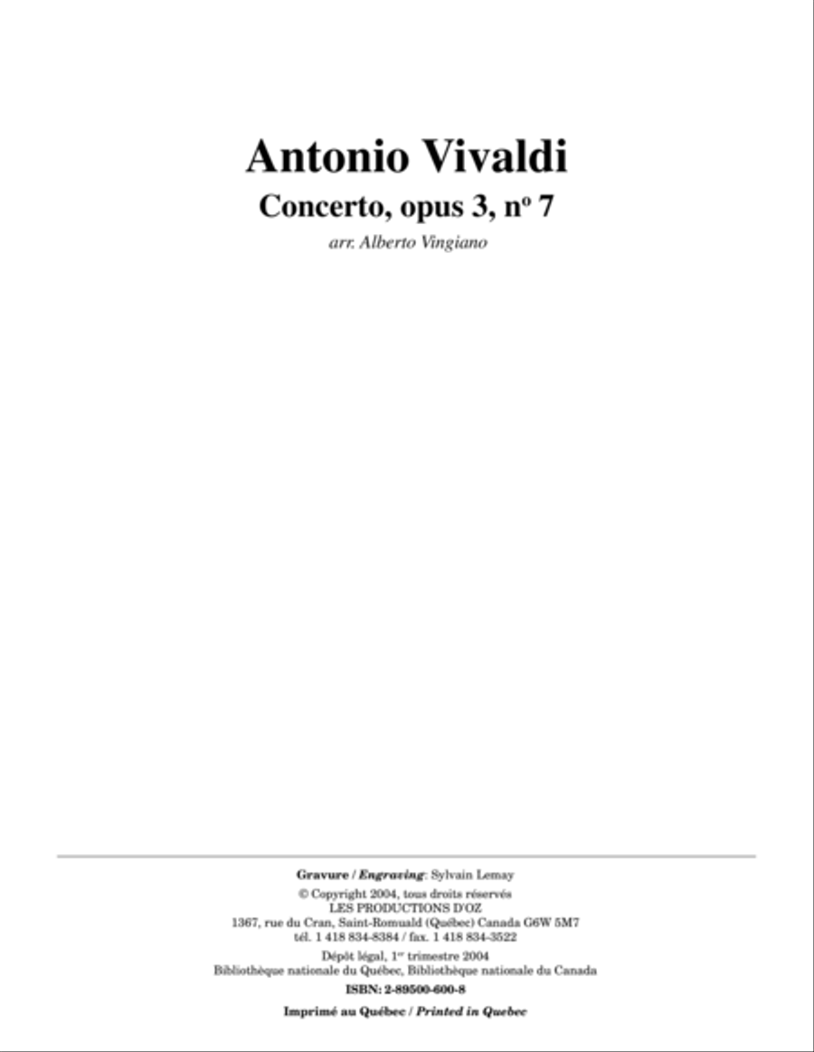Concerto, no 9, RV 230 Concerto, no 9, RV 230 Classical Guitar scores gallery preview page 1