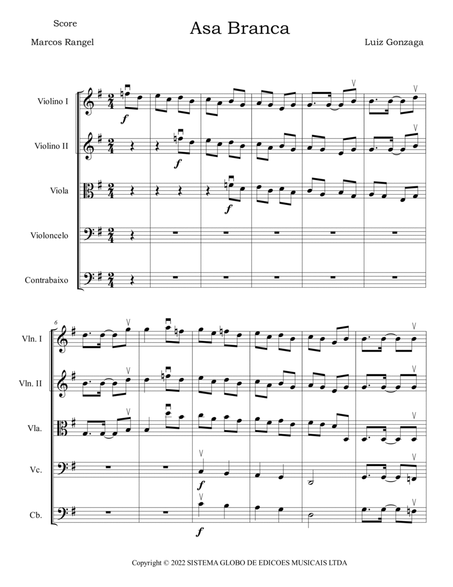 Asa Branca String Orchestra scores gallery preview page 1