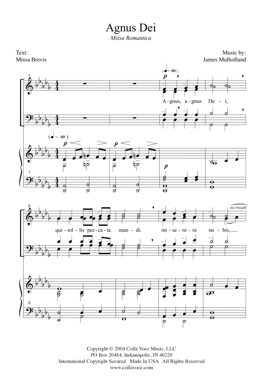 Agnus Dei 4-Part scores gallery preview page 1