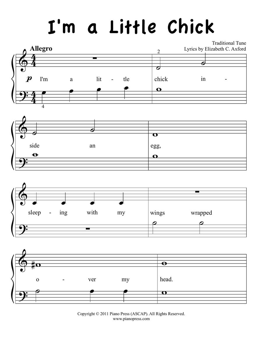 I'm a Little Chick Easy Piano scores gallery preview page 2