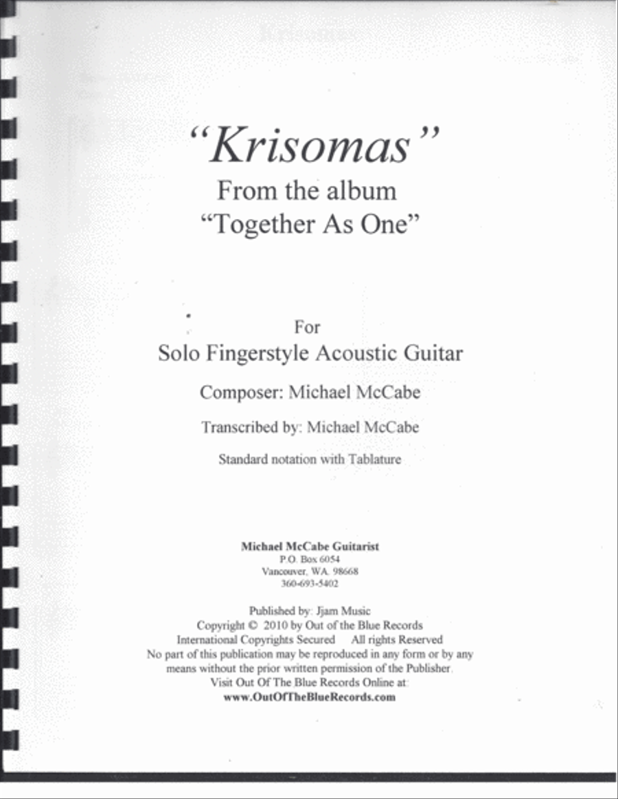 Krisomas Classical Guitar scores gallery preview page 1