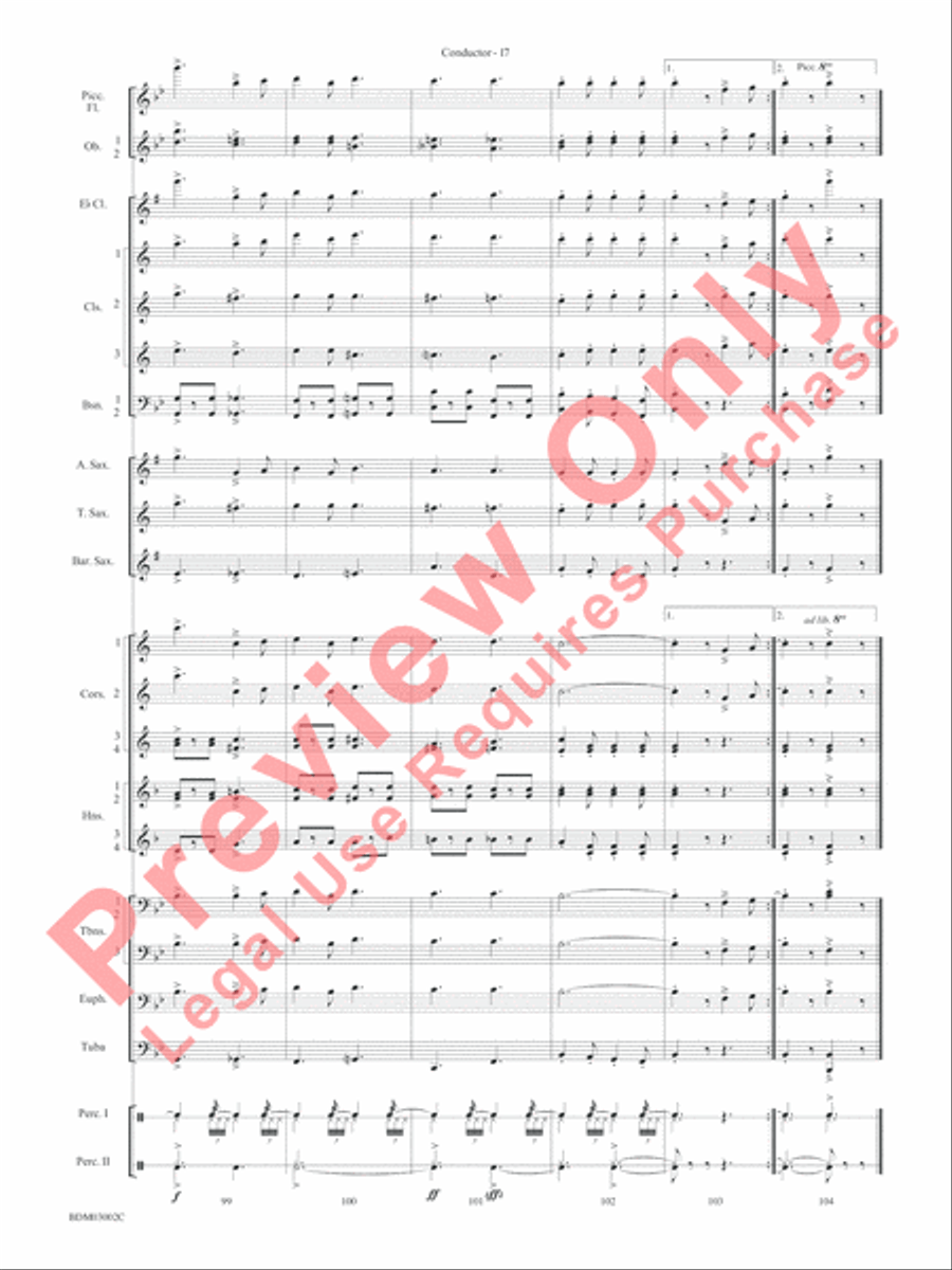 Sabre and Spurs (March of the American Cavalry) Concert Band scores gallery preview page 20