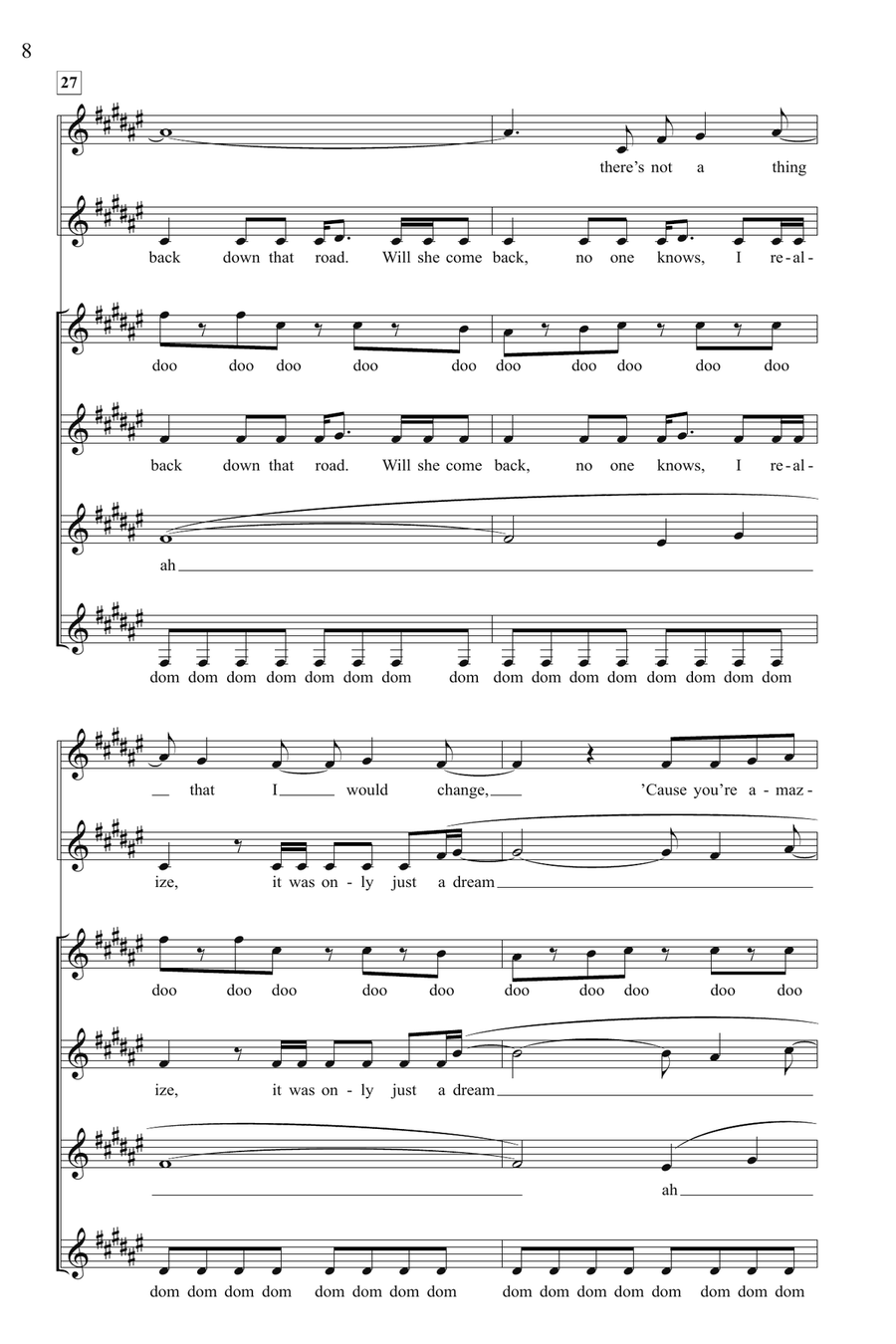 Just The Way You Are/Just A Dream (Mashup) (from Pitch Perfect) (arr. Deke Sharon) SSA scores gallery preview page 7