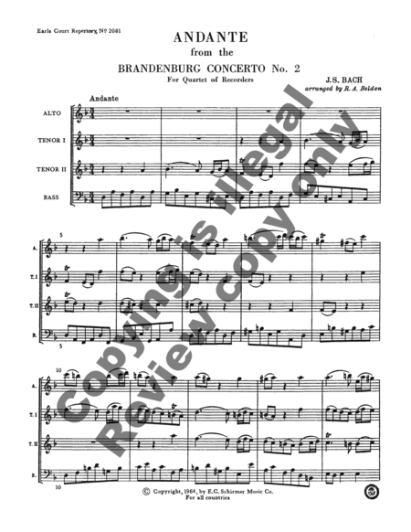 Andante (from Brandenberg Concerto No. 2)
