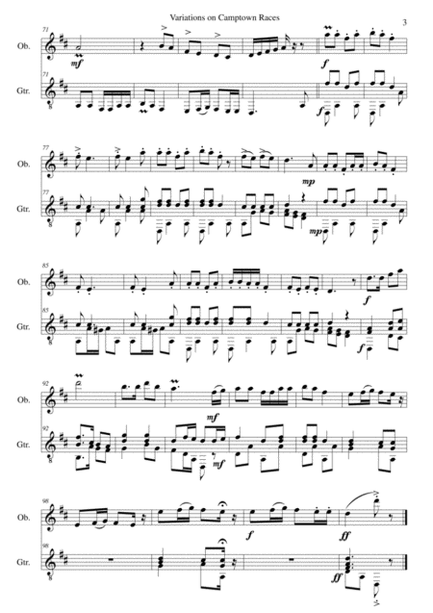Variations on Camptown Races for oboe and guitar image number null