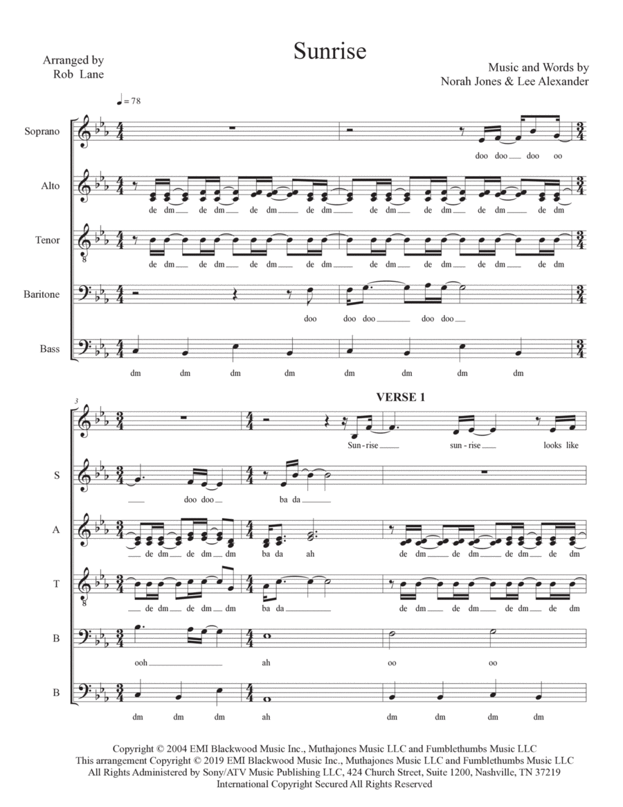 Sunrise 4-Part scores gallery preview page 1