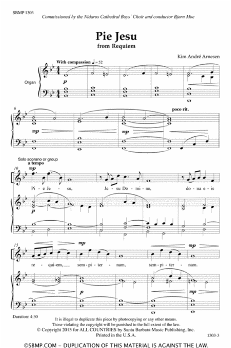 Pie Jesu Pie Jesu 4-Part scores gallery preview page 2