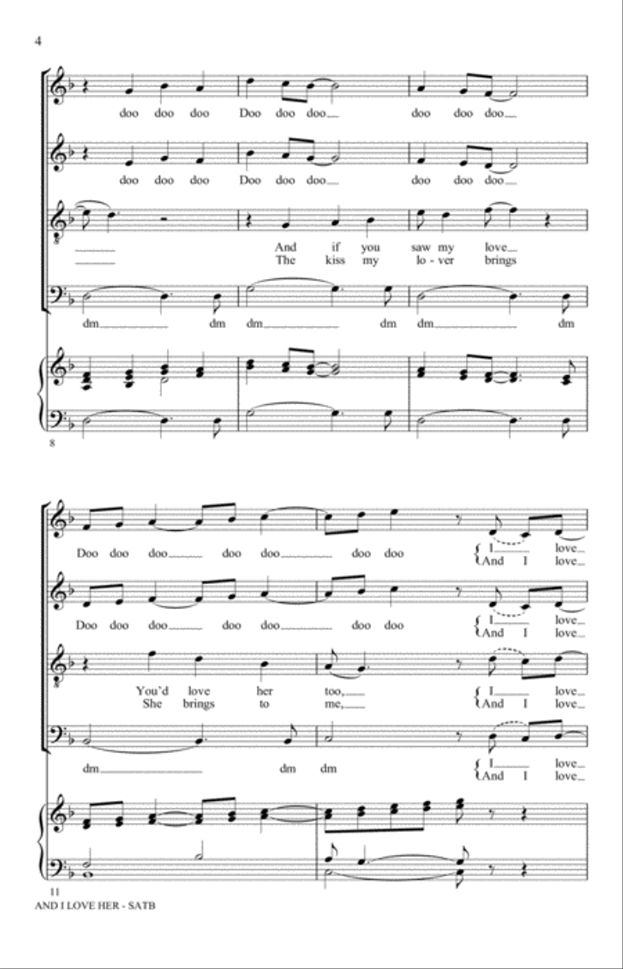 And I Love Her (arr. Philip Lawson) 4-Part scores gallery preview page 2