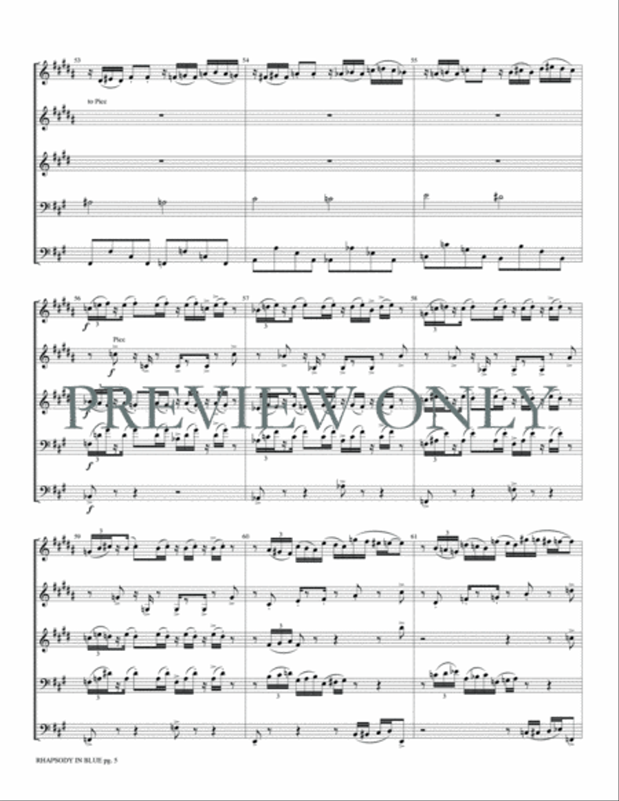 Rhapsody in Blue Rhapsody in Blue Brass Quintet scores gallery preview page 7