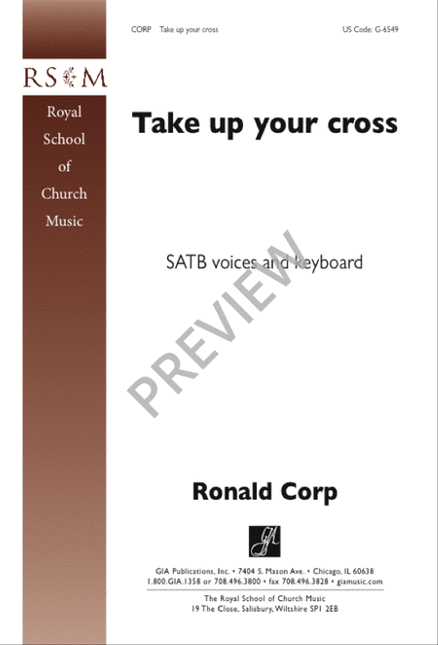 Take Up Your Cross 4-Part scores gallery preview page 1