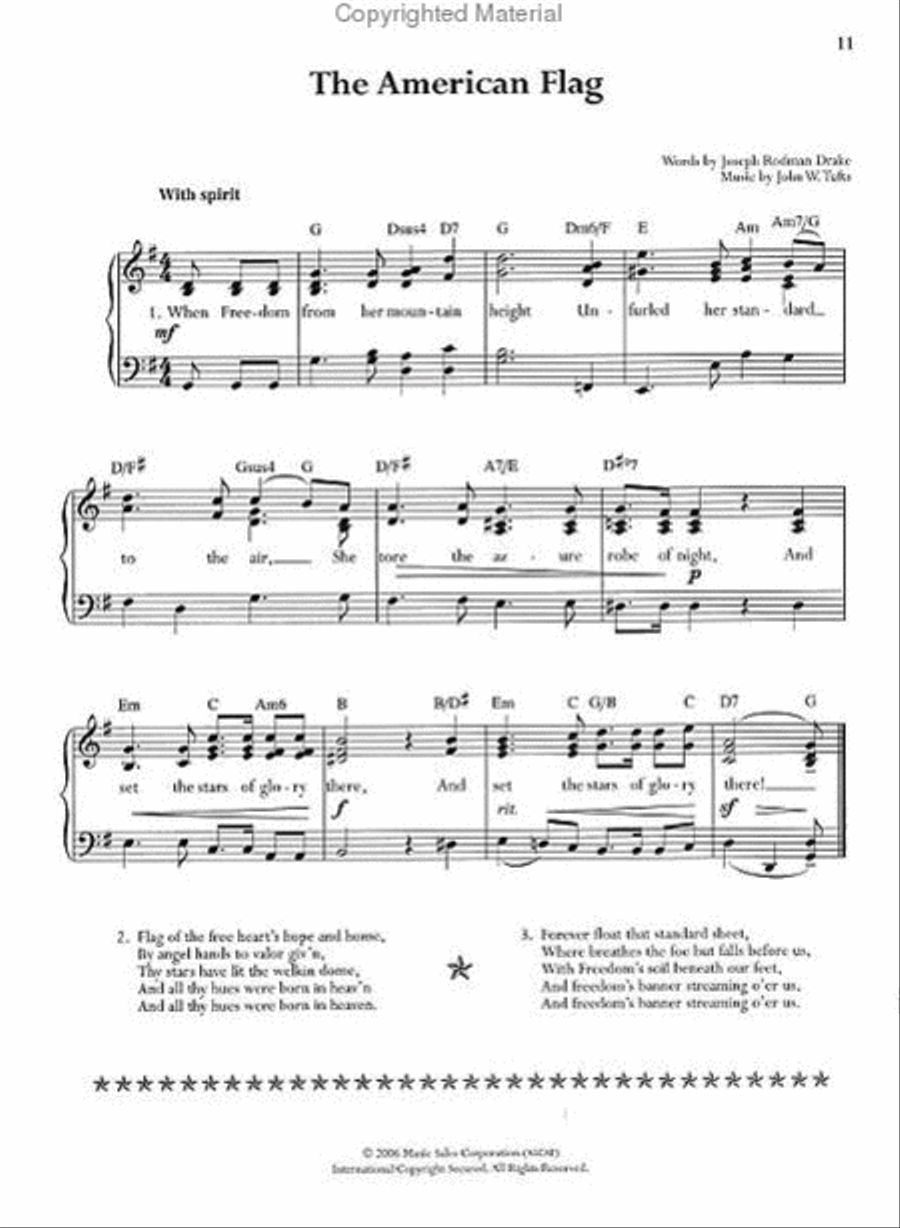 America's All-Time Favorite Songs for God and Country Piano, Vocal, Guitar scores gallery preview page 2