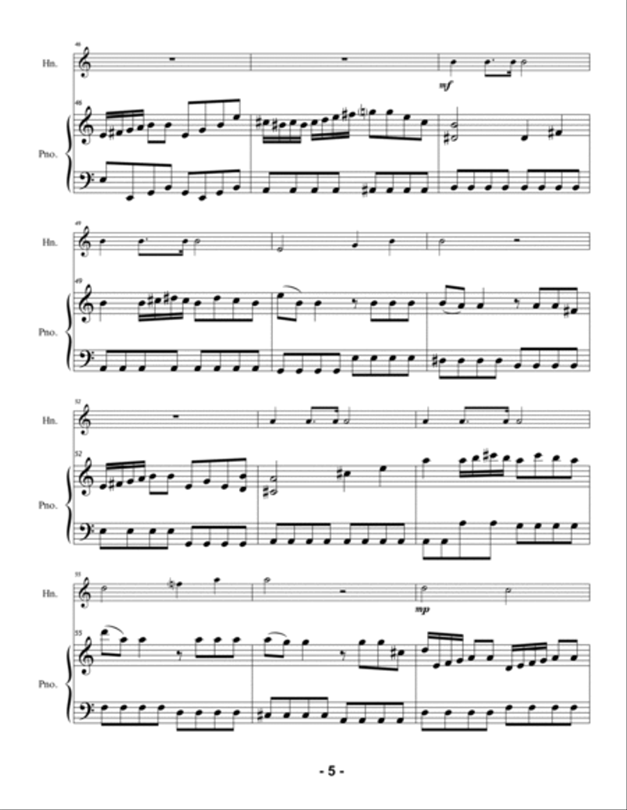 Fabrizione - Concerto in C for Horn and Piano Horn scores gallery preview page 5