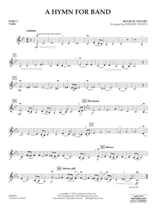 Book cover for A Hymn for Band (arr. Johnnie Stuart) - Pt.2 - Violin