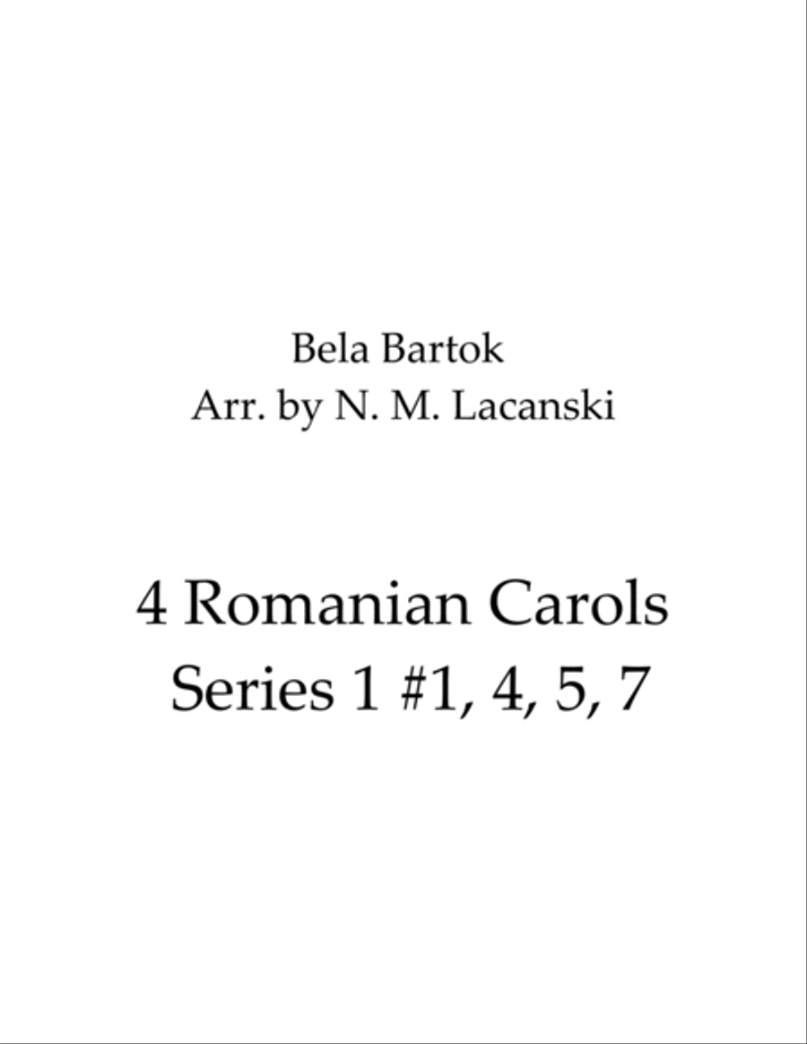 4 Romanian Carols Series 1 #1, 4, 5, 7 String Trio scores gallery preview page 1