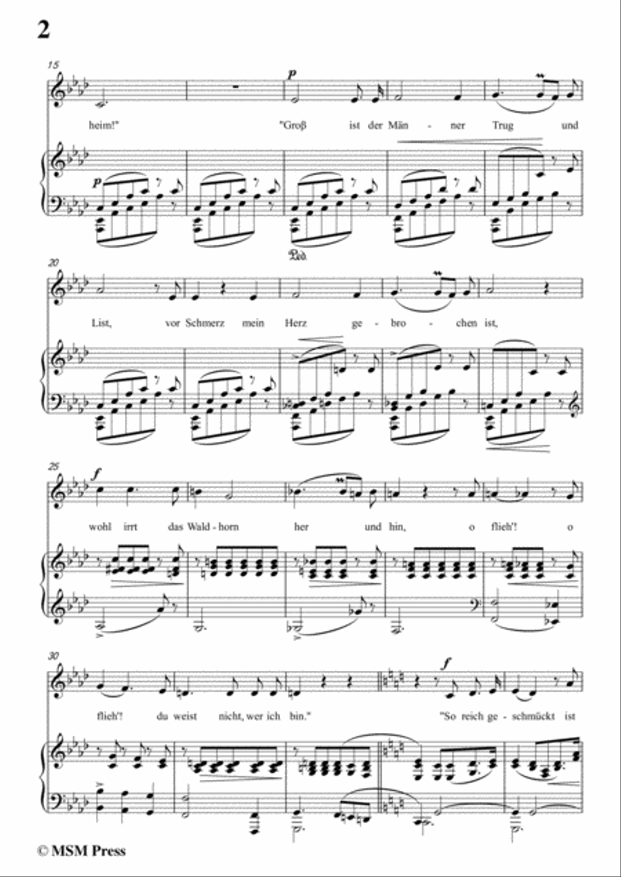 Schumann-Waldcsgespräch,in C Major,for Voice and Piano Voice Solo scores gallery preview page 4