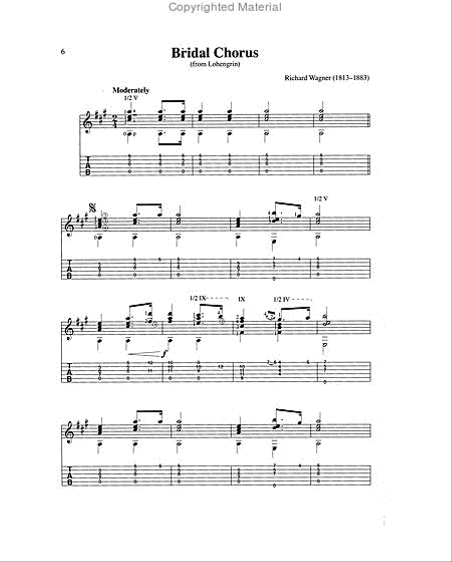Easy Wedding Favorites for Classical Guitar Acoustic Guitar scores gallery preview page 3