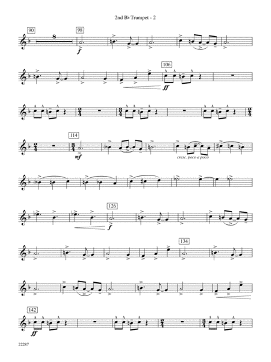 Primordial Overture: 2nd B-flat Trumpet Concert Band scores gallery preview page 2