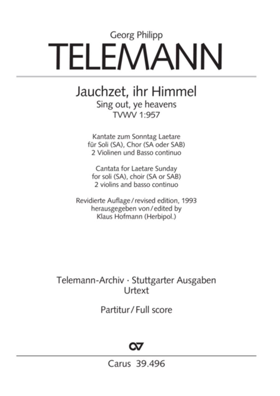 Triumph, O heavens (Jauchzet, ihr Himmel) SA scores gallery preview page 2
