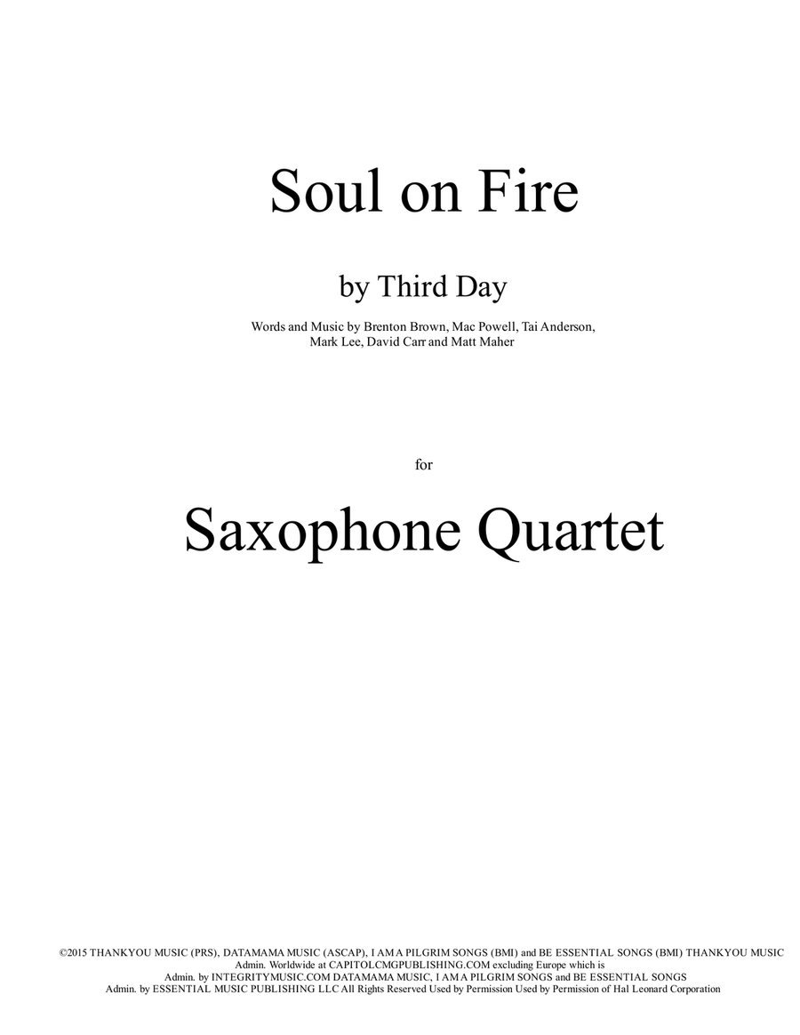 Soul On Fire Soul On Fire Woodwind Quartet scores gallery preview page 1