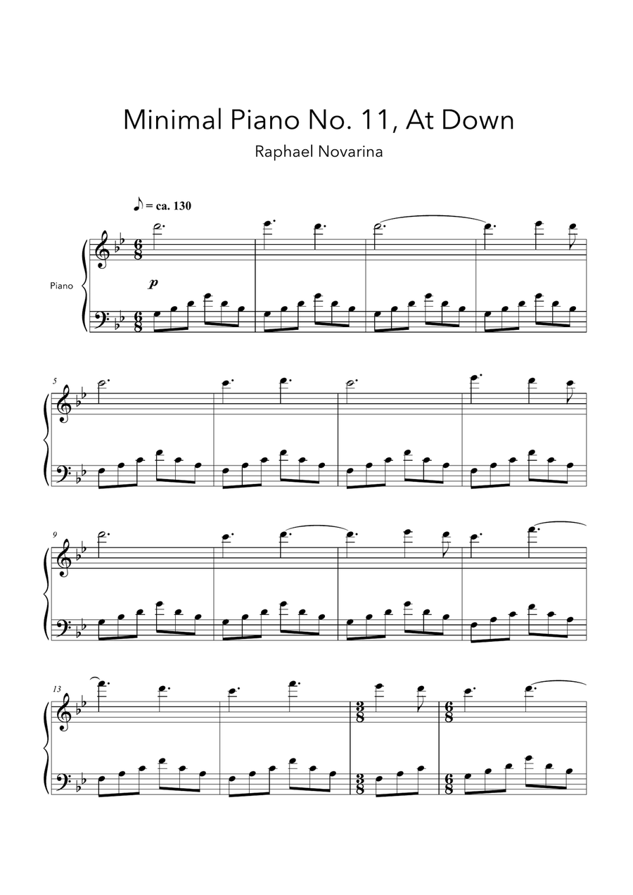 Minimal Piano No. 11, At Down Easy Piano scores gallery preview page 1