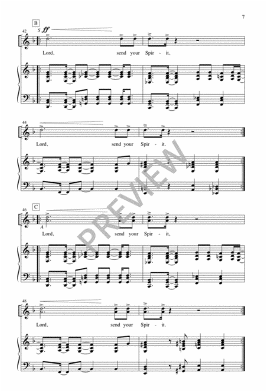 Lord, Send Your Spirit 4-Part scores gallery preview page 8