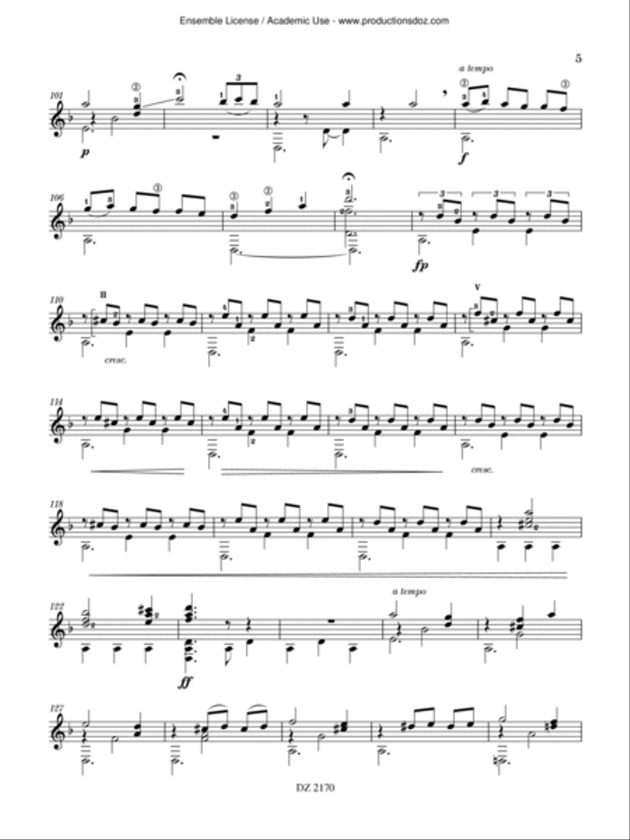 Vals for Atom Classical Guitar scores gallery preview page 5