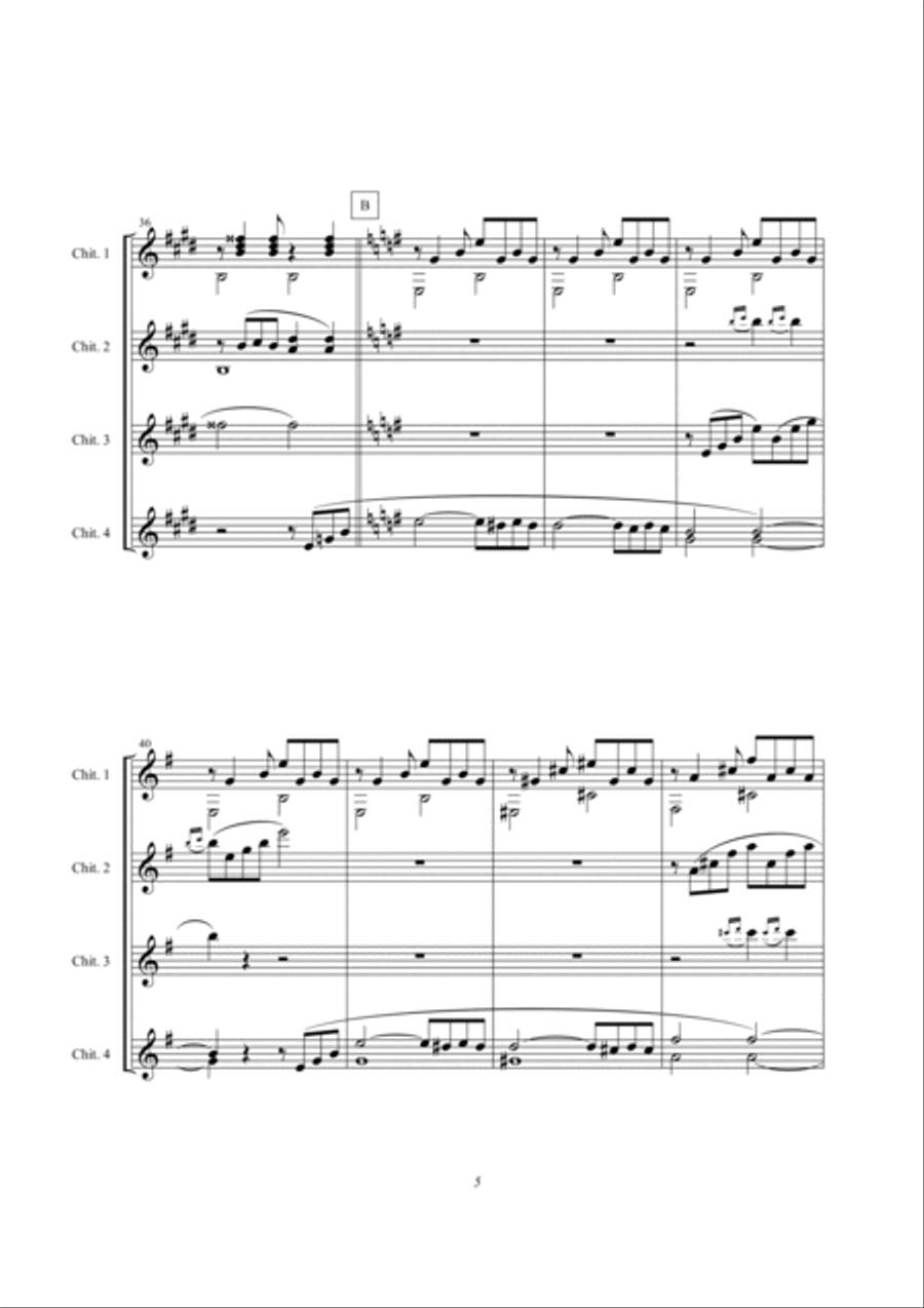 Tango pour quatre amis (score) Classical Guitar scores gallery preview page 5