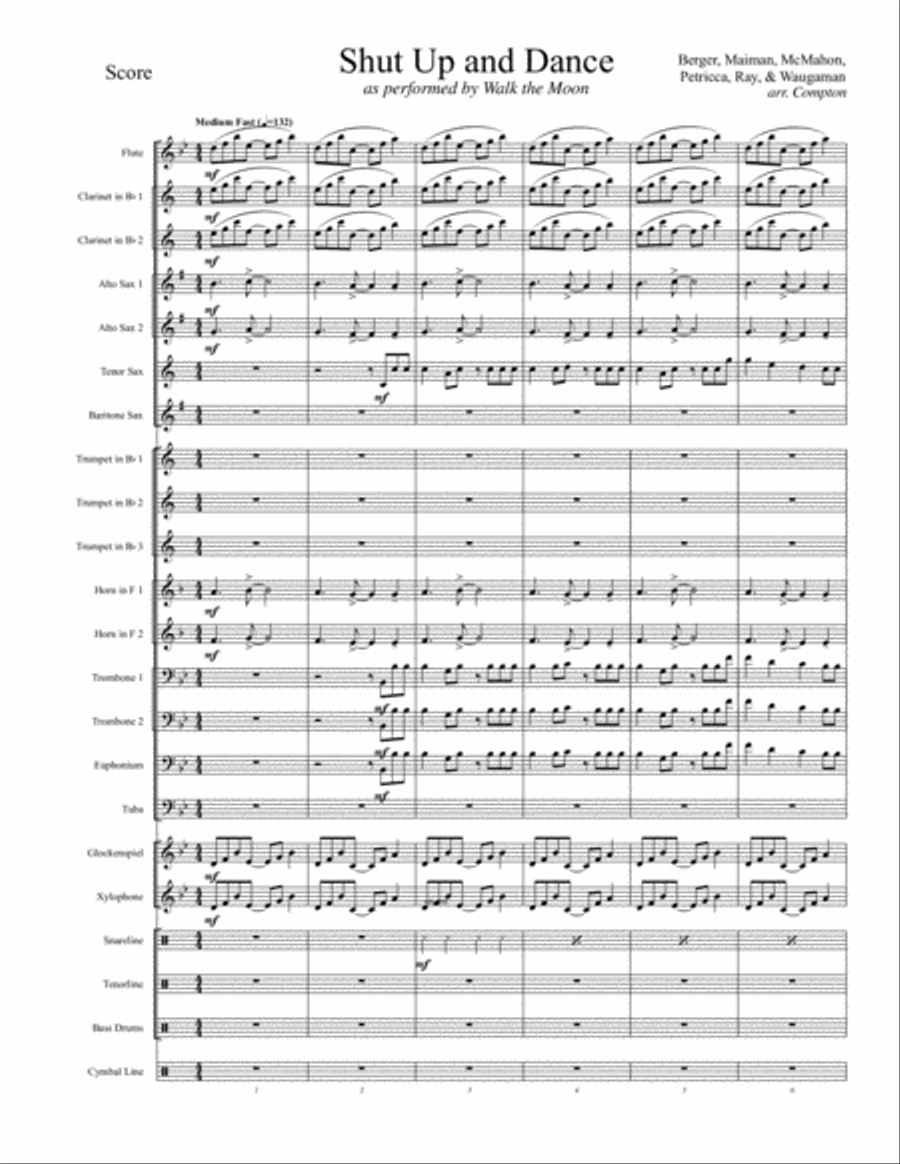 Shut Up And Dance Small Ensemble scores gallery preview page 1