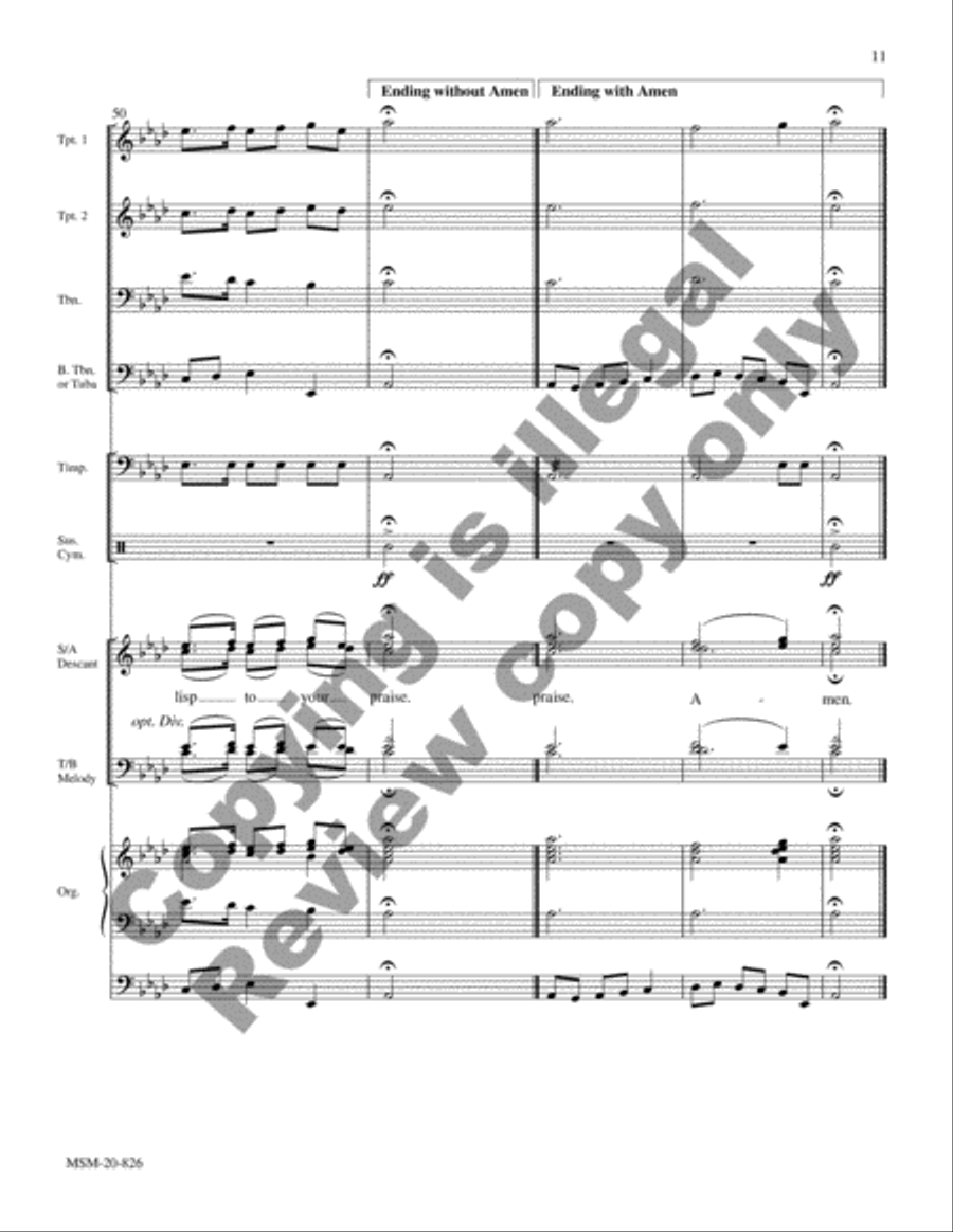 O Worship the King Choir scores gallery preview page 15
