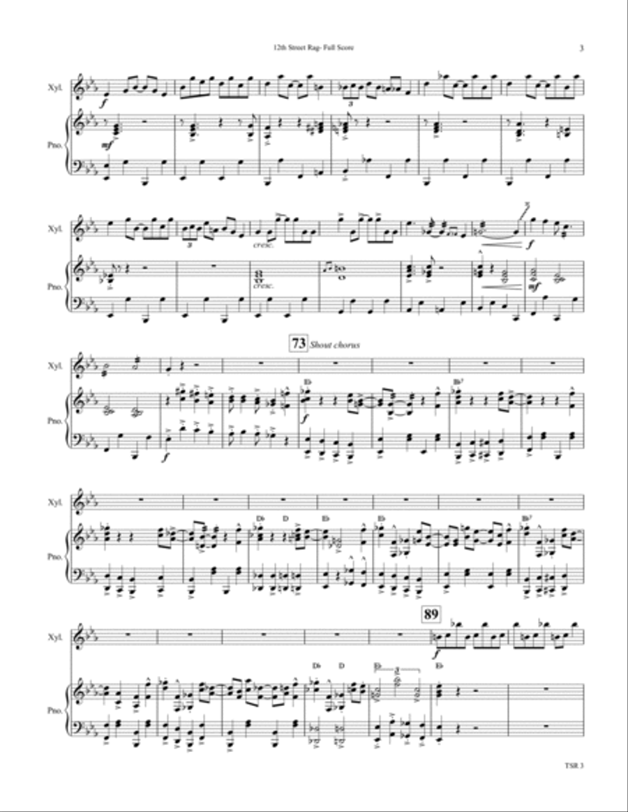 Twelfth Street Rag (12th Street Rag)- Solo Xylophone with Piano Piano scores gallery preview page 3