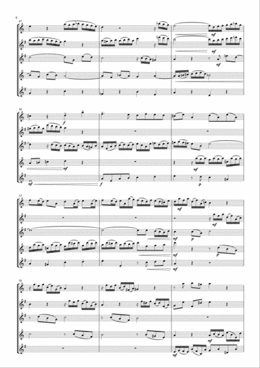 FUGUE en sol mineur BWV 578 Woodwind Quartet scores gallery preview page 6