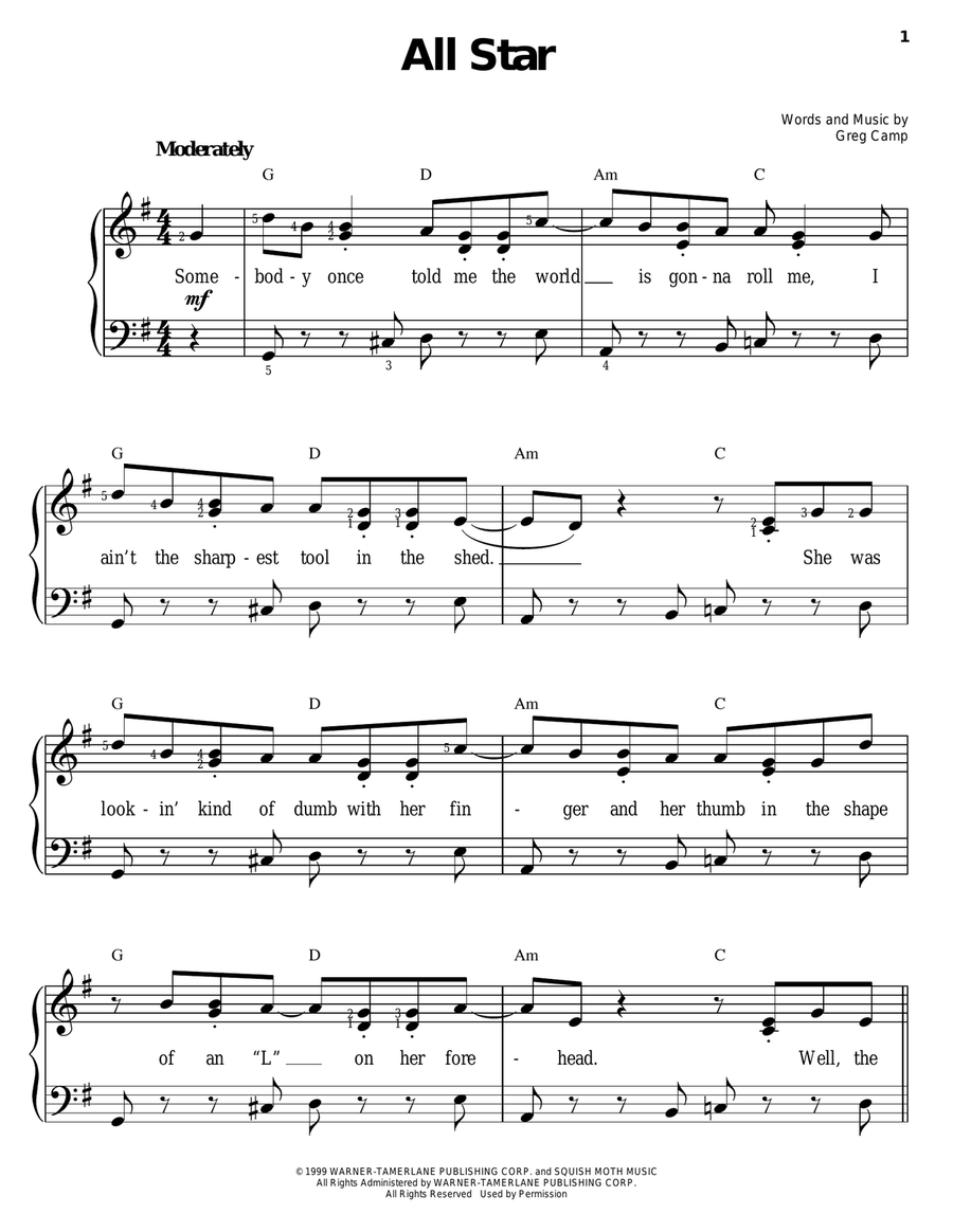 All Star Easy Piano scores gallery preview page 1