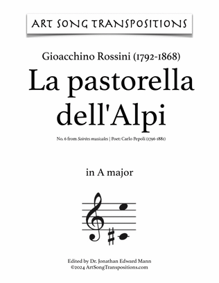 ROSSINI: La pastorella dell'Alpi (transposed to A major)