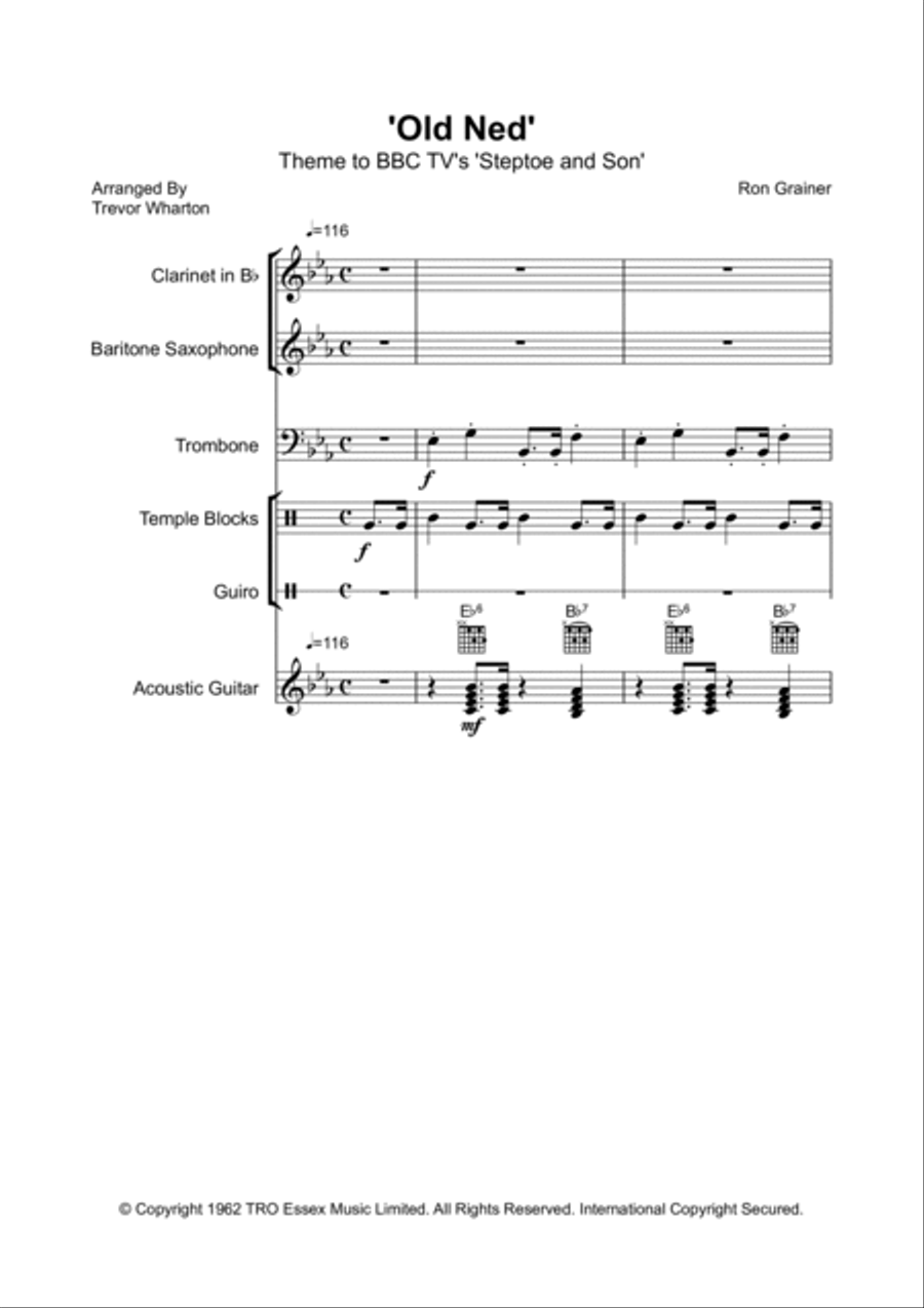 Old Ned (theme From Steptoe And Son) Clarinet scores gallery preview page 2