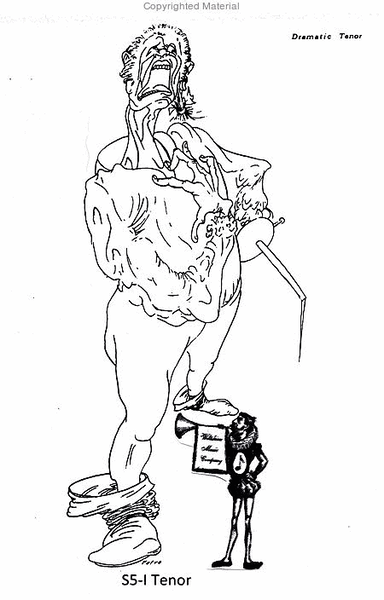 Pen & Ink Drawing of An Operatic Tenor