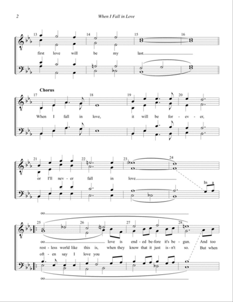 When I Fall In Love (arr. Jay Giallombardo) TTBB scores gallery preview page 2