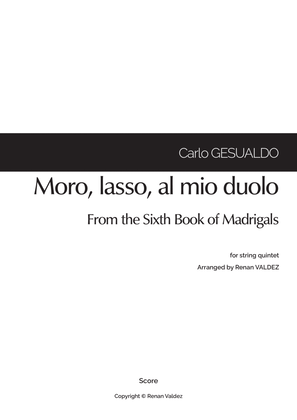 Moro, lasso, al mio duolo (for string quintet)