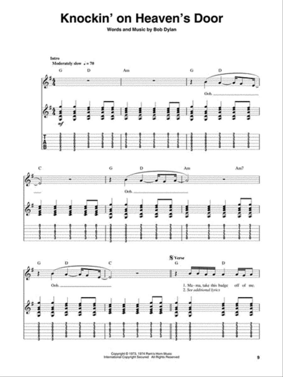 Songs for Beginners Guitar Tablature scores gallery preview page 5