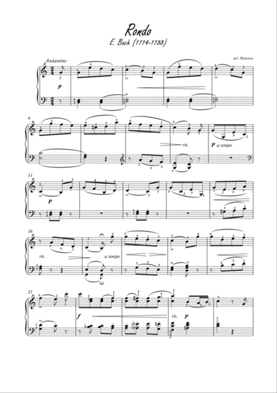 Masterpieces for easy piano 4 by E. Bach and L.v.Beethoven Easy Piano scores gallery preview page 2