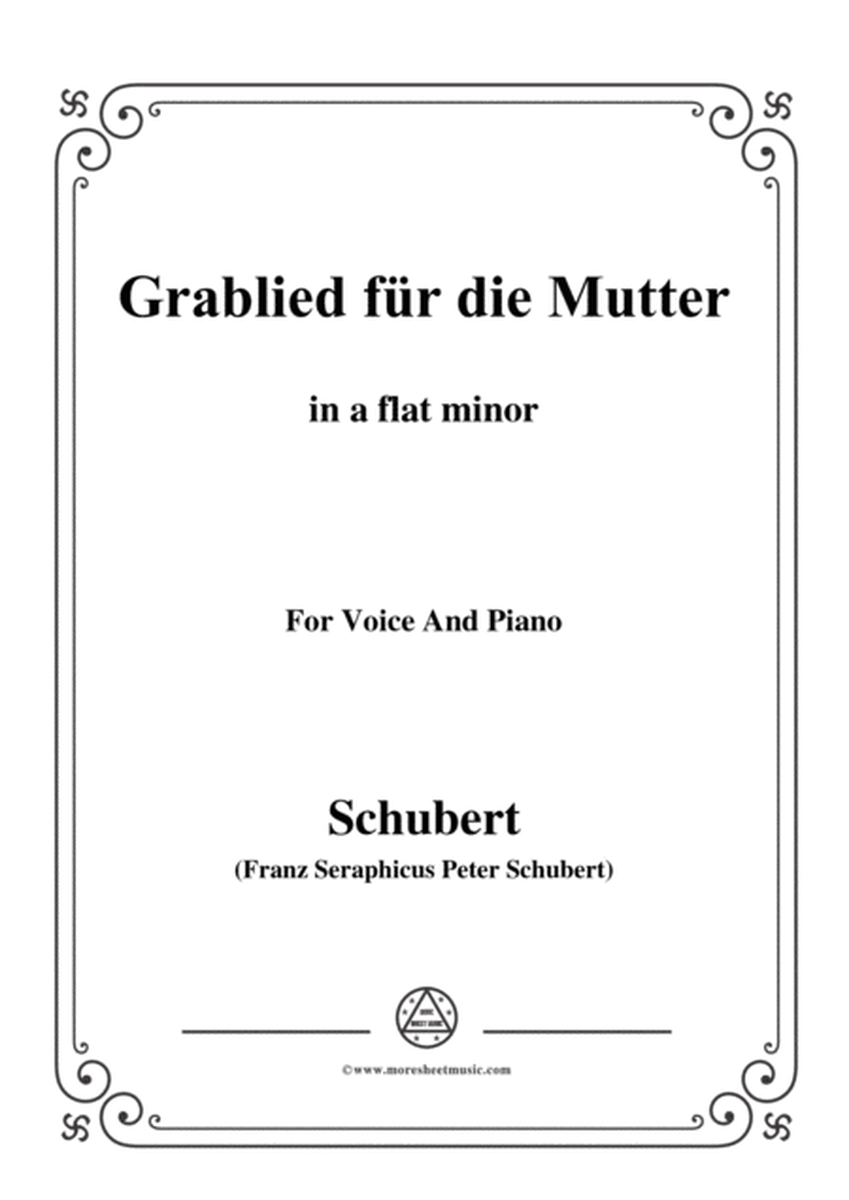 Schubert-Grablied für die Mutter(A Mother's Funeral Song),D.616,in a flat minor,for Voice&Piano image number null