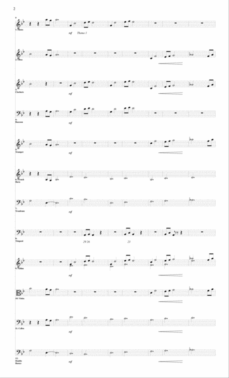 Symphony # 2 Third Movement Small Ensemble scores gallery preview page 2